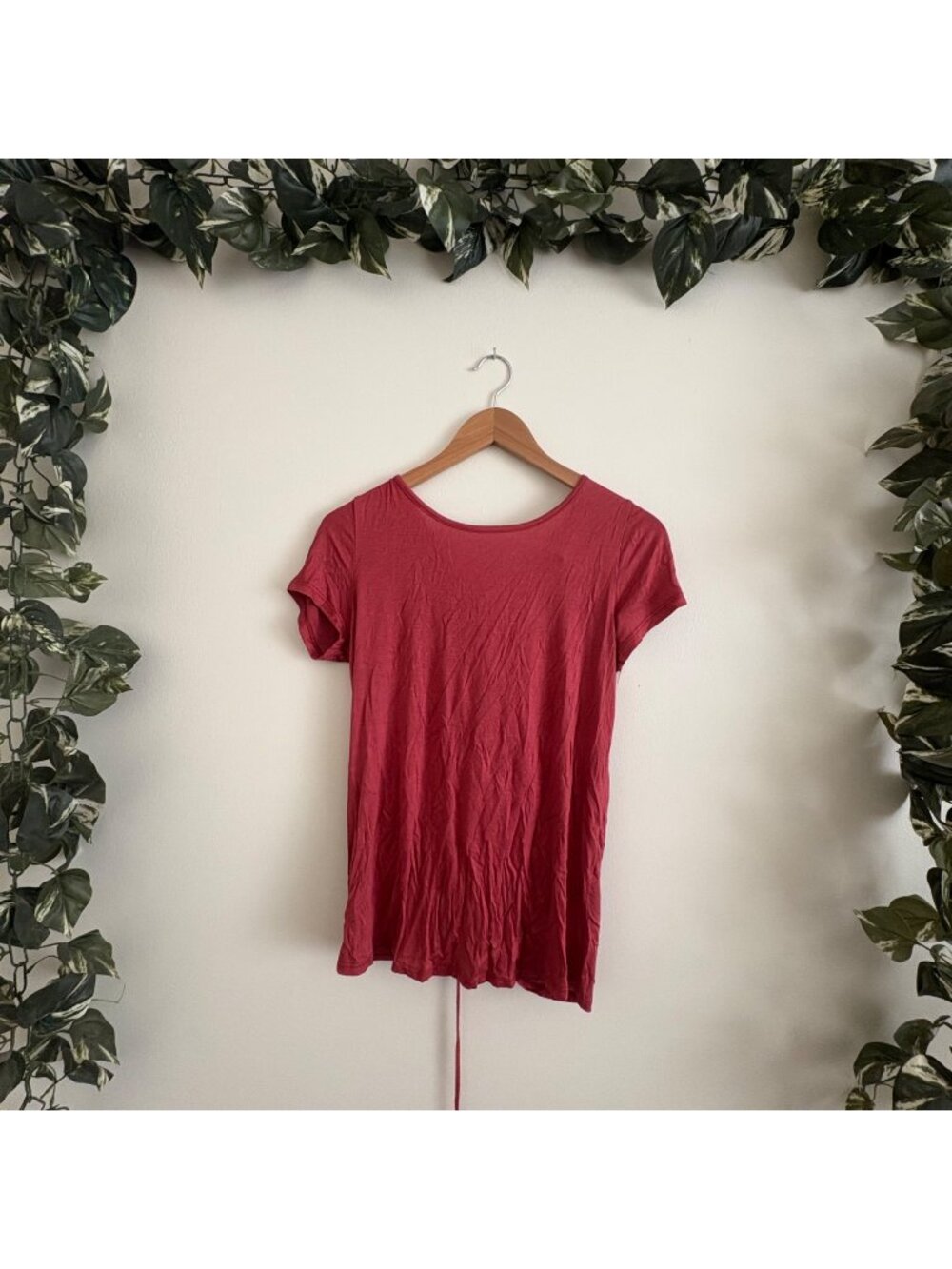 Daytrip Buckle Short Sleeve Lace Up Back Blouse Pink NWT Women’s Size S